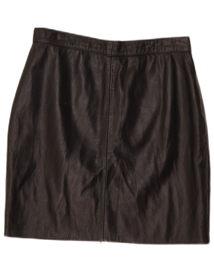 Vintage Damen Mini Lederrock W30 Medium Schwarz