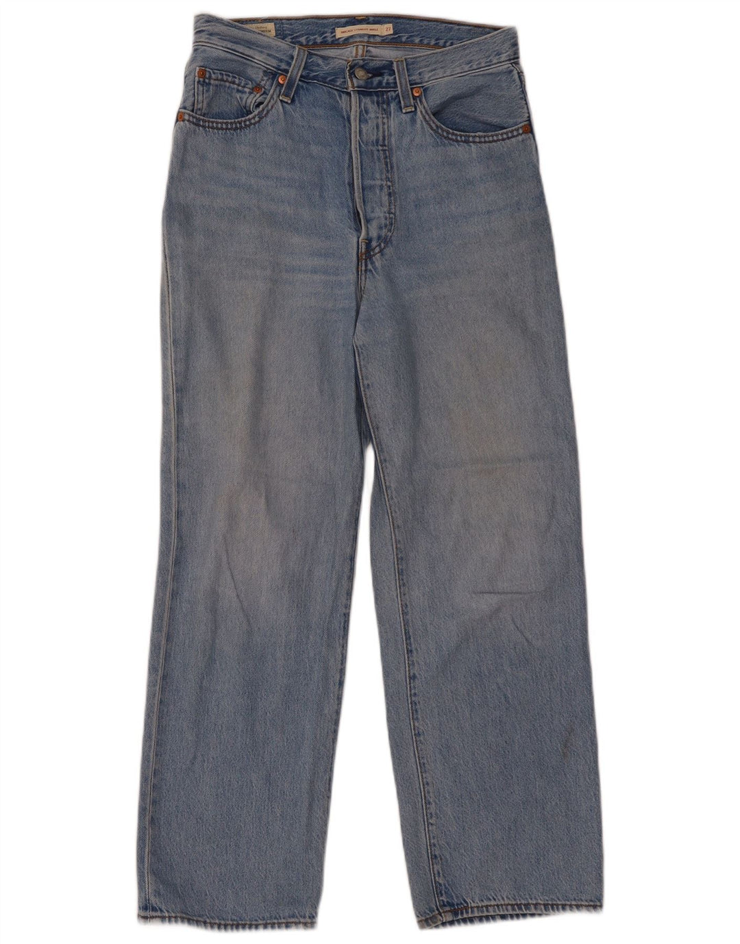 LEVI'S Damen Ribcage Straight Jeans W27 L27 Blaue Baumwolle