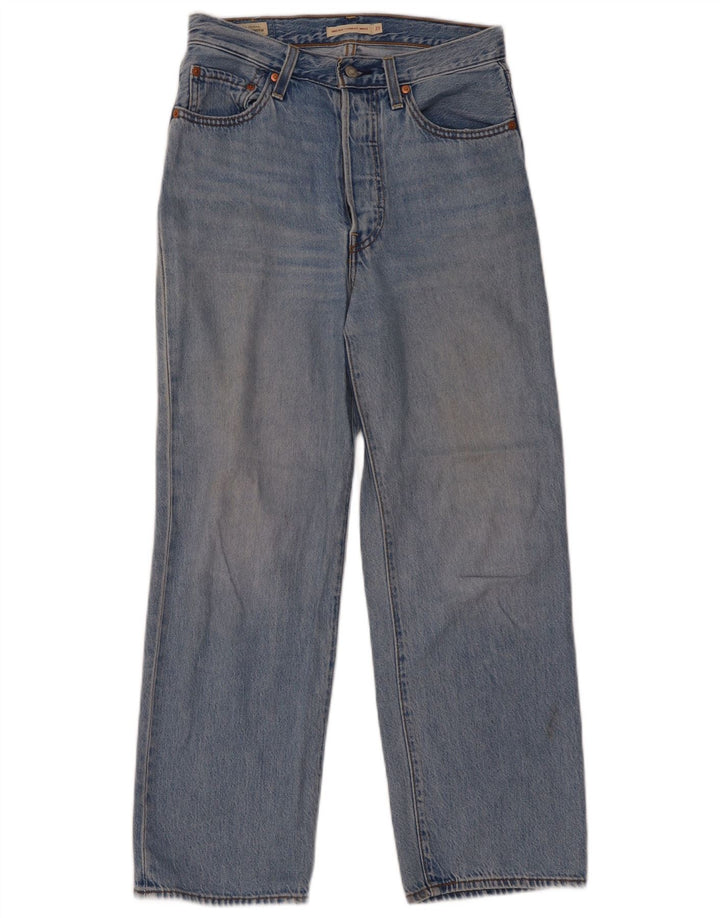 LEVI'S Damen Ribcage Straight Jeans W27 L27 Blaue Baumwolle