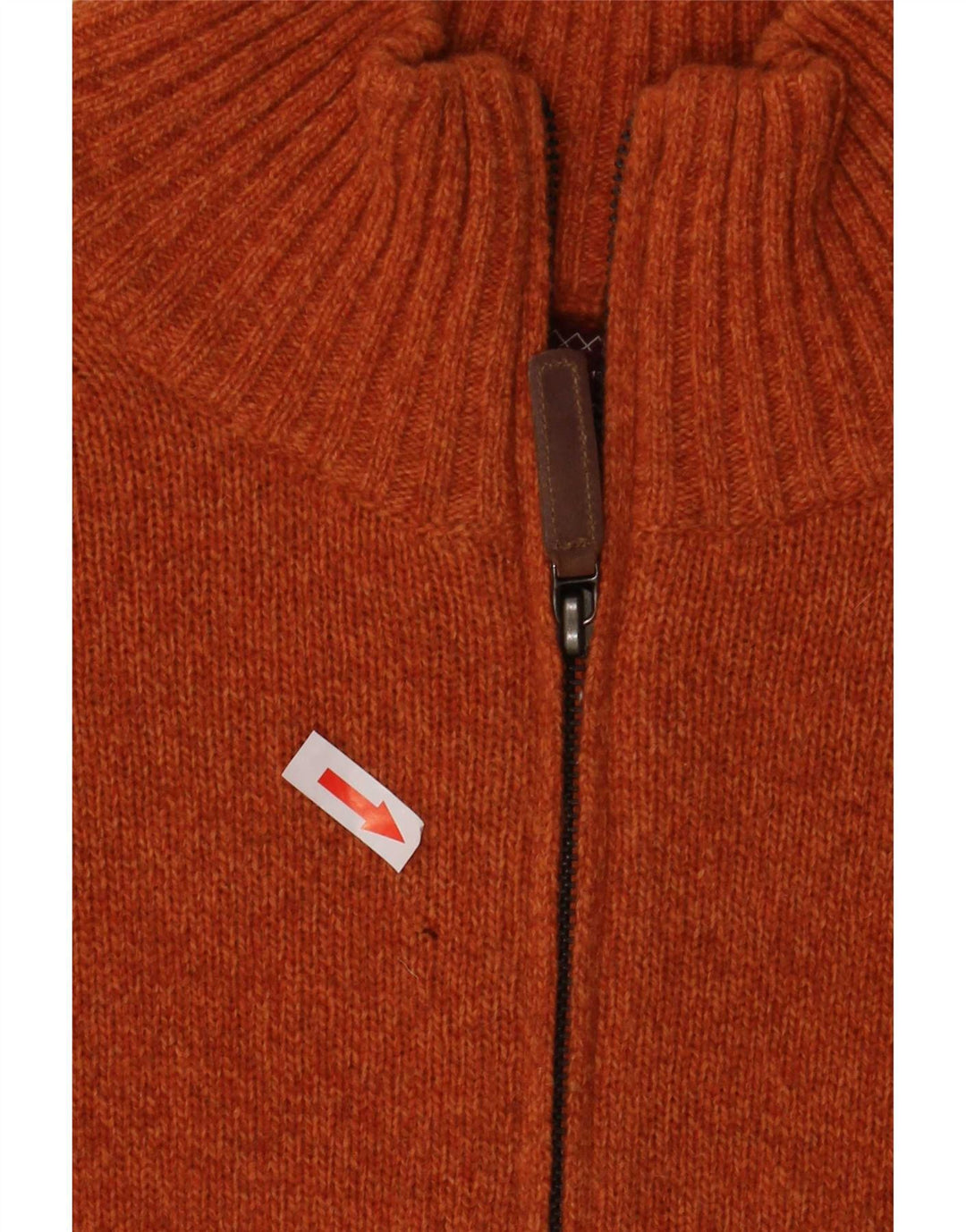 Marlboro Classics Herren-Pullover mit Reißverschluss am Hals, große orangefarbene Wolle
