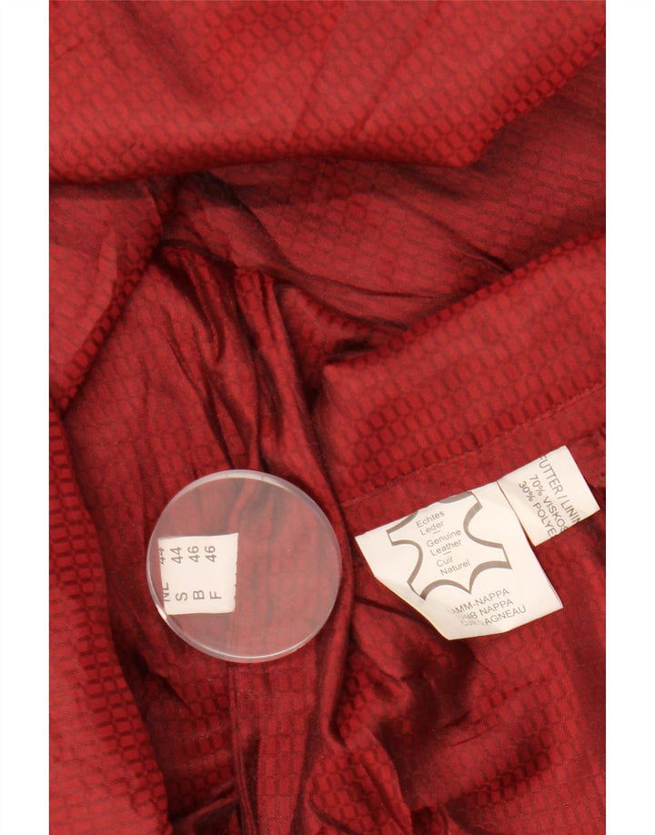 VINTAGE Damen Lederjacke EU 46 XL Burgunderrotes Leder