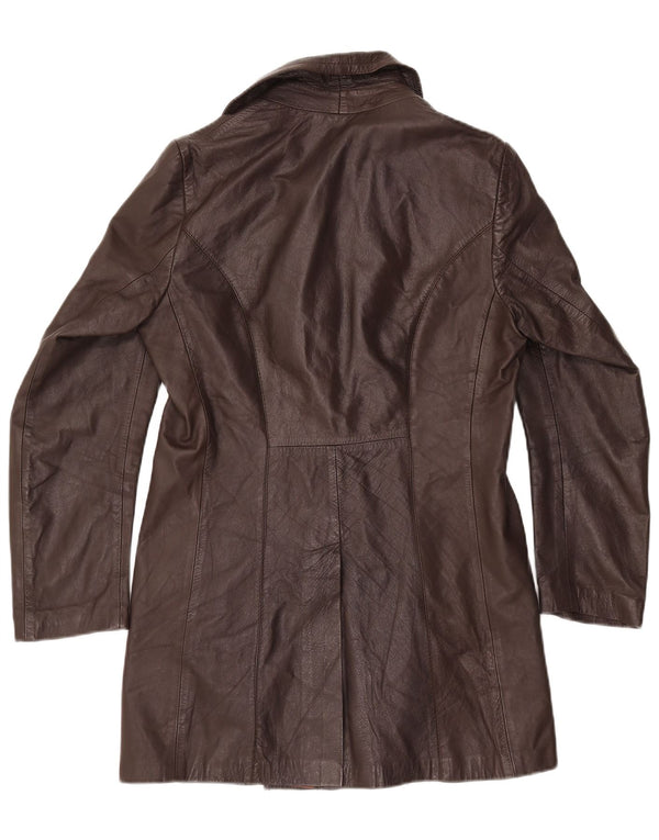 VINTAGE Damen Ledermantel IT 50 XL Braun