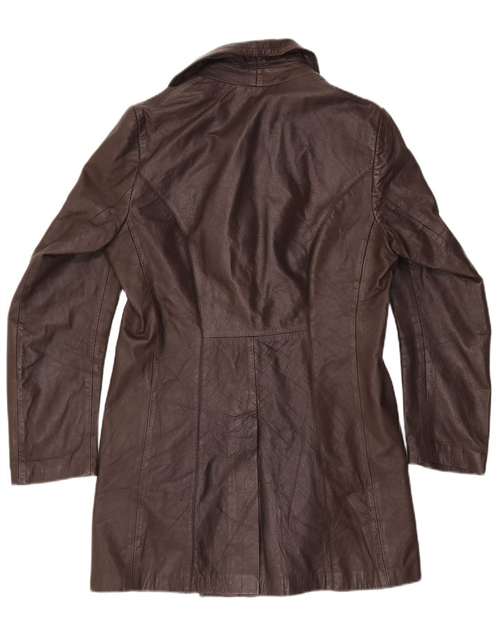 VINTAGE Damen Ledermantel IT 50 XL Braun