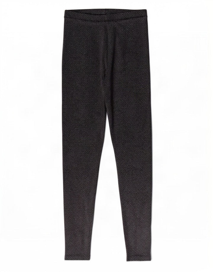 Zara Damen Leggings UK 8 Small Schwarz gepunktetes Polyester