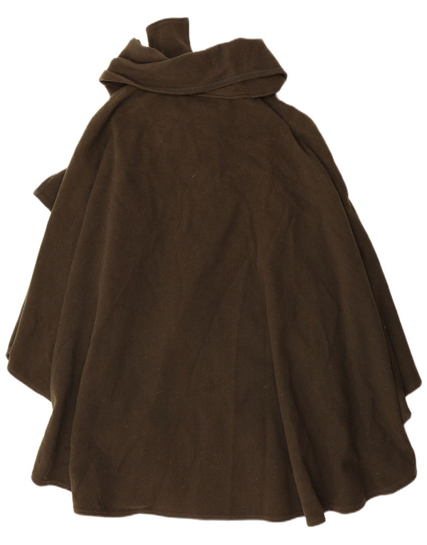 Alba Fornari Damen Poncho-Mantel, Einheitsgröße, Khaki, Wolle