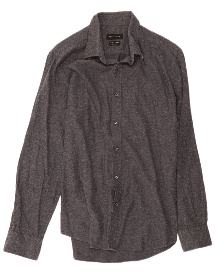 Massimo Dutti Herrenhemd, großes graues Fischgrätenmuster