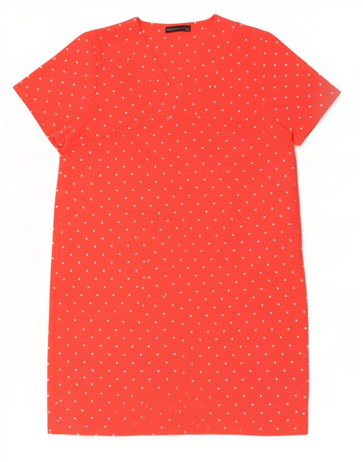 Marks & Spencer Damen Etuikleid UK 18 XL Rosa gepunktetes Polyester