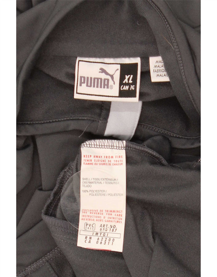 Puma Herren-Trainingsanzug-Top-Jacke XL, graues Colourblock-Polyester