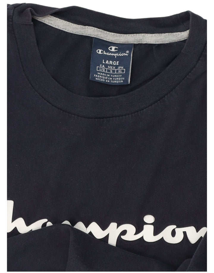 Champion Herren-T-Shirt mit Grafik, Größe L, Marineblau