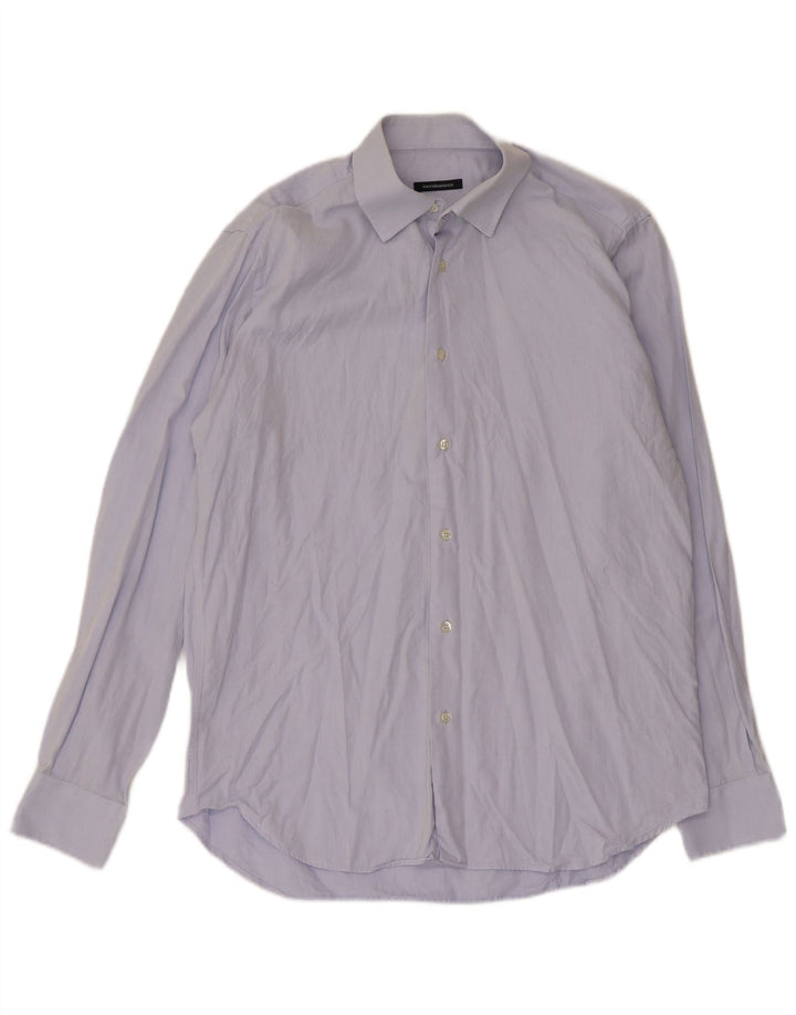 Roccobarocco Herrenhemd Größe 40 15 3/4 mittelblaue Baumwolle