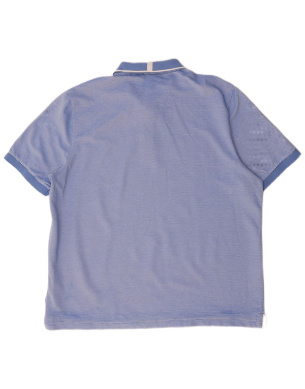 Ted Baker Herren-Poloshirt, Größe 6 2XL, blau gestreift, Polyester