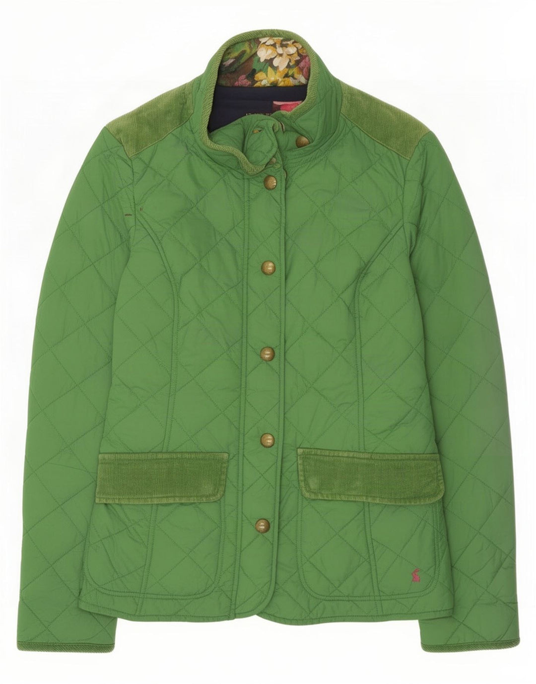 Joules Damen Steppjacke UK 10 Small Grün geblümtes Polyamid