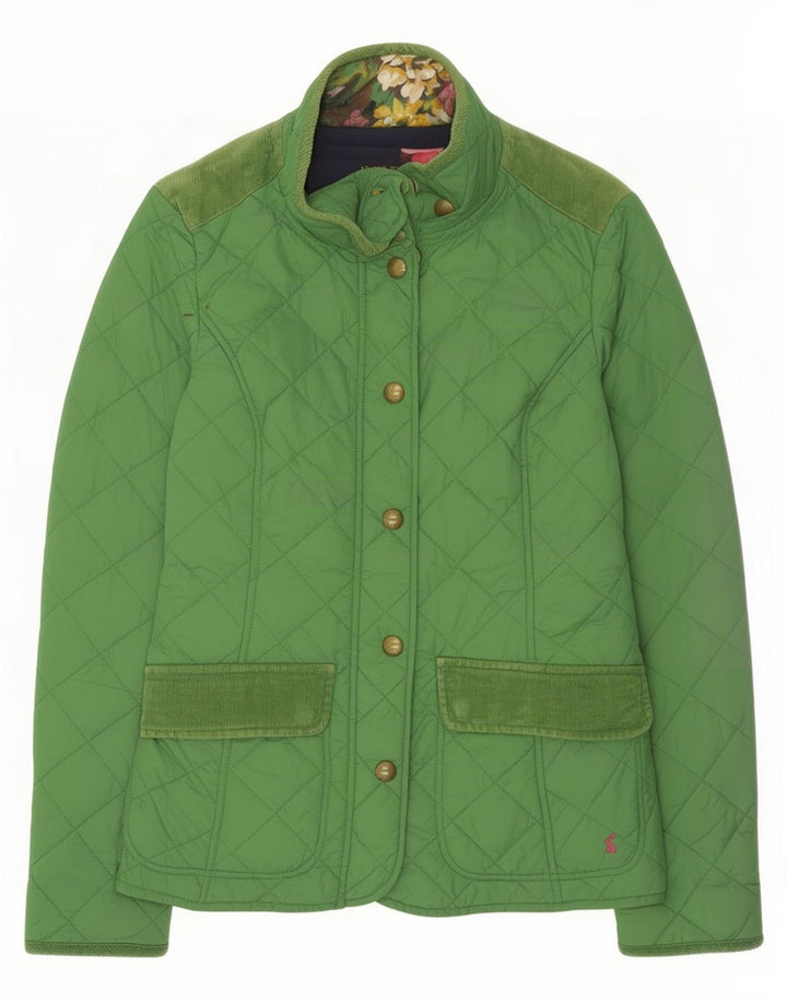 Joules Damen Steppjacke UK 10 Small Grün geblümtes Polyamid