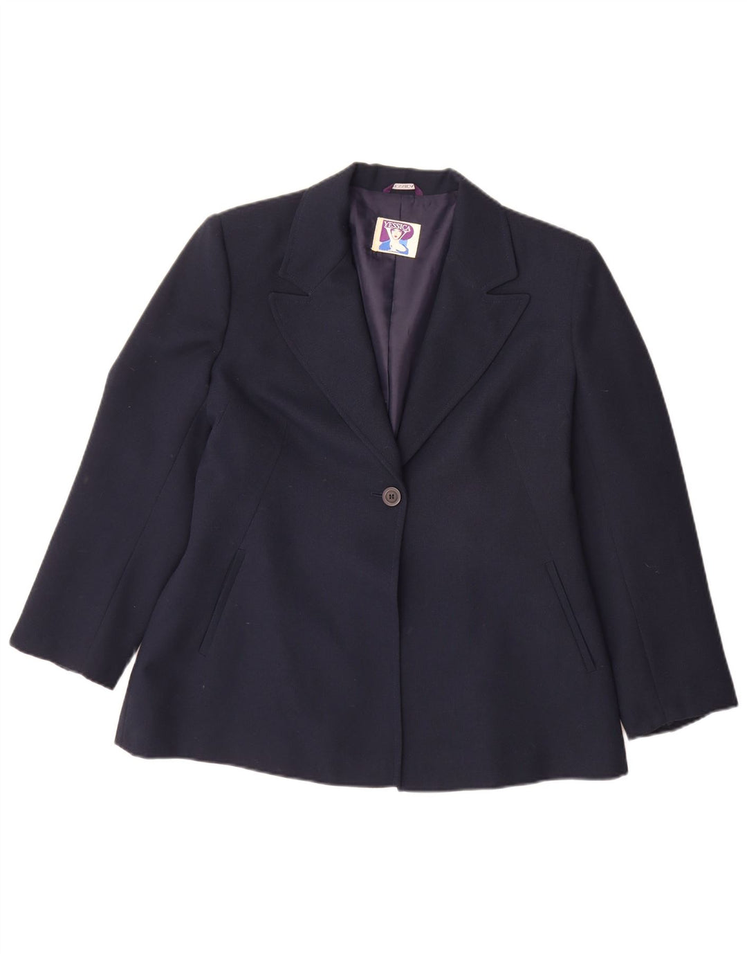 Yessica Damen-Blazerjacke mit 1 Knopf, EU 42, groß, marineblau, Polyester