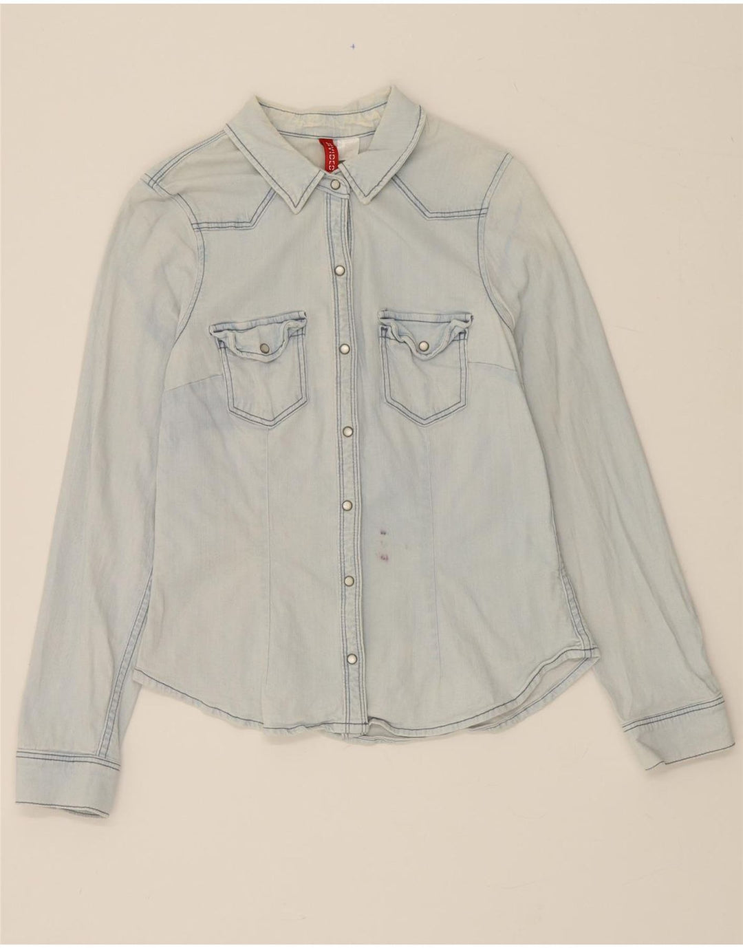 H&M Womens Denim Shirt IT 38 XS Blue Cotton Vintage H&M and Second-Hand H&M from Messina Hembry 