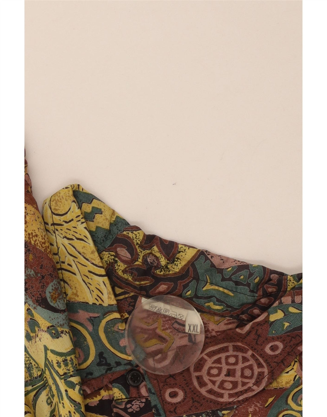 Vintage Herren-Hemd mit abstraktem Muster, kurzärmelig, 2XL, mehrfarbig