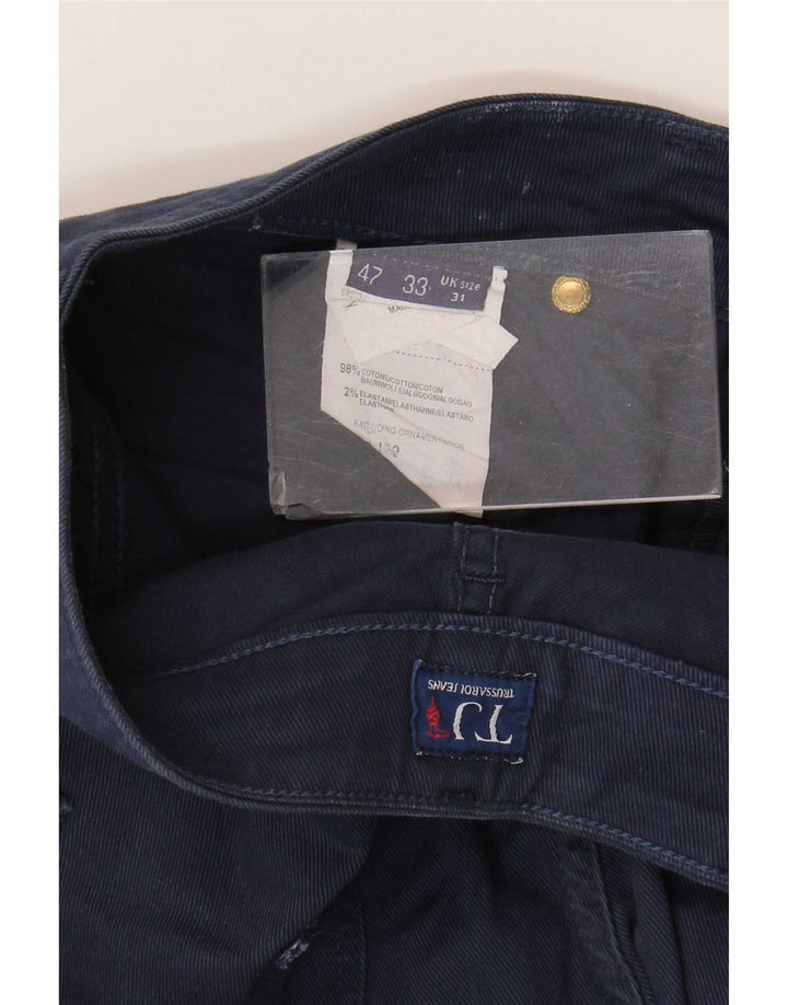 Trussardi Damen Slim Jeans W31 L30 Marineblaue Baumwolle