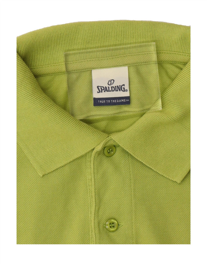 SPALDING Mens Polo Shirt Large Green Cotton Vintage Spalding and Second-Hand Spalding from Messina Hembry 