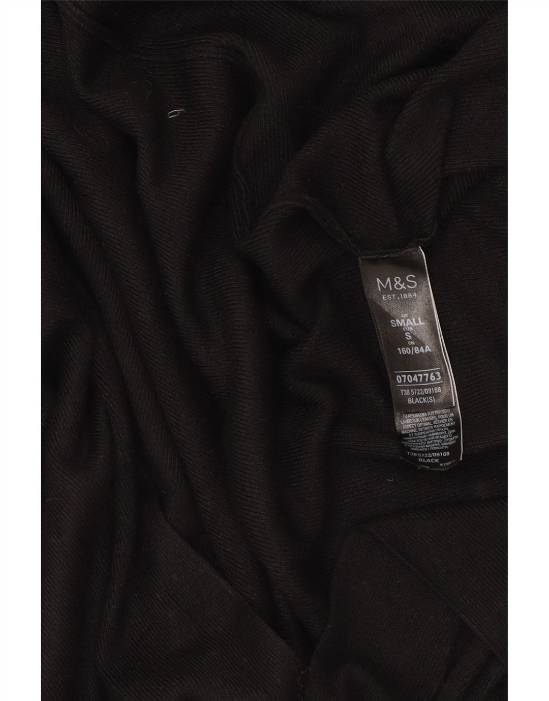 Marks & Spencer Damen Longline Open Cardigan Pullover UK 10 Small Schwarz