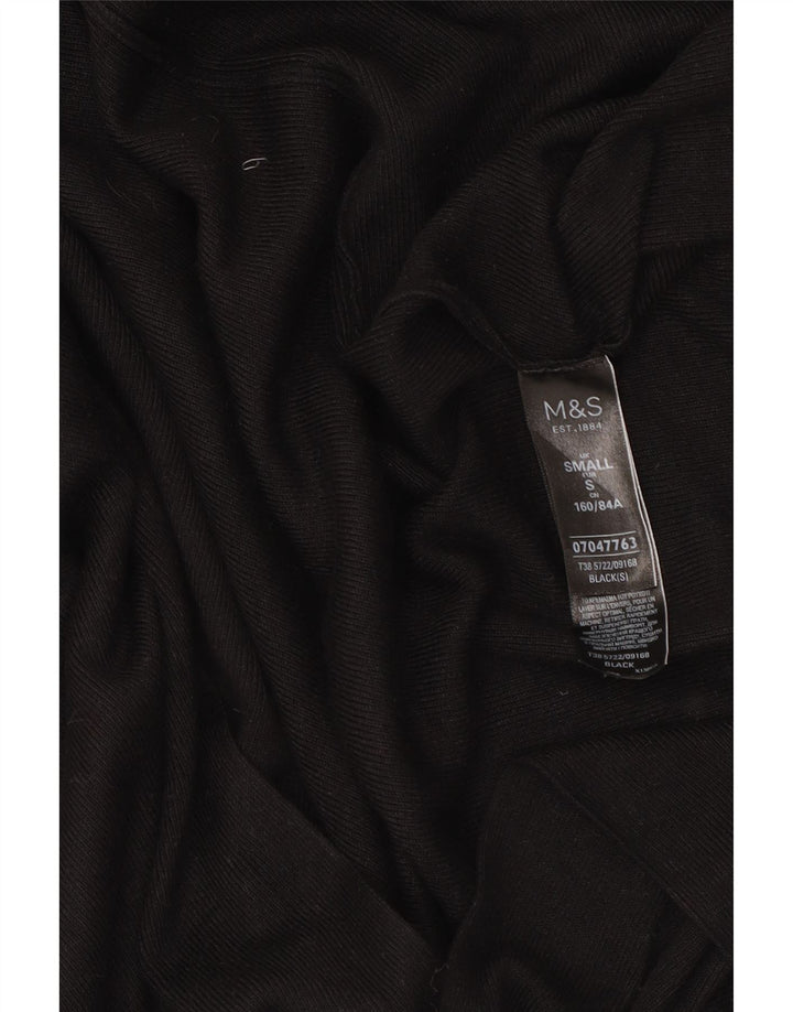 Marks & Spencer Damen Longline Open Cardigan Pullover UK 10 Small Schwarz