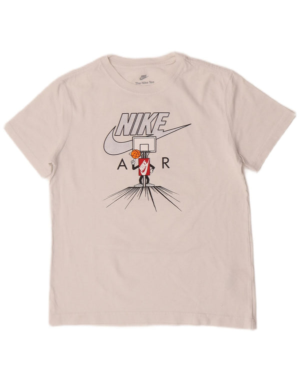 Nike Jungen-T-Shirt mit lockerer Passform, Grafik, 12–13 Jahre, Größe L, weiße Baumwolle
