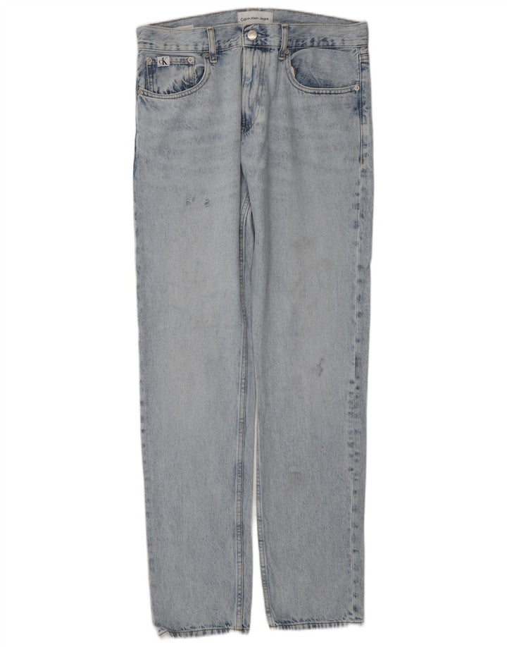 Calvin Klein Herren Straight Jeans W29 L32 Blaue Baumwolle