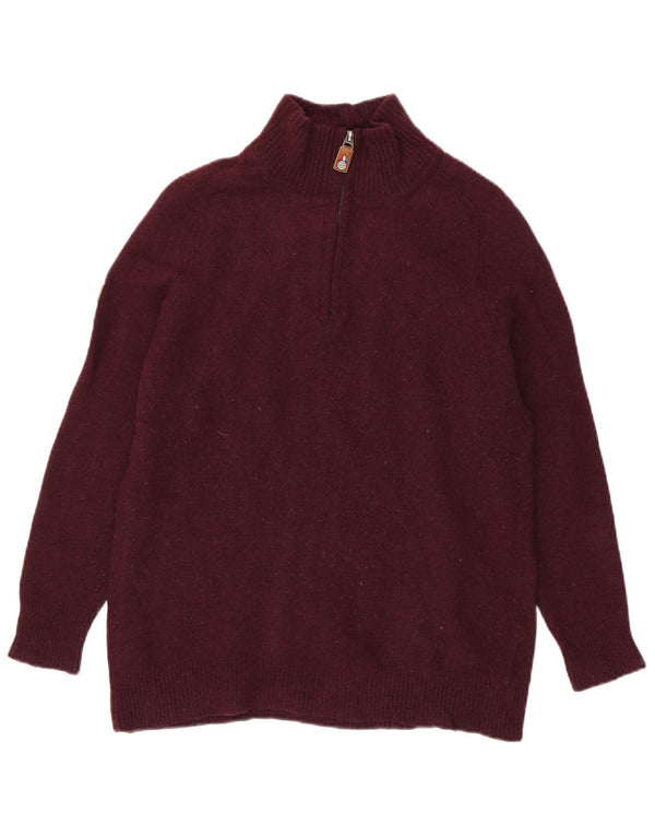 Superdry Damen-Pullover mit Reißverschluss am Hals, UK 20 2XL, burgunderrote Lammwolle