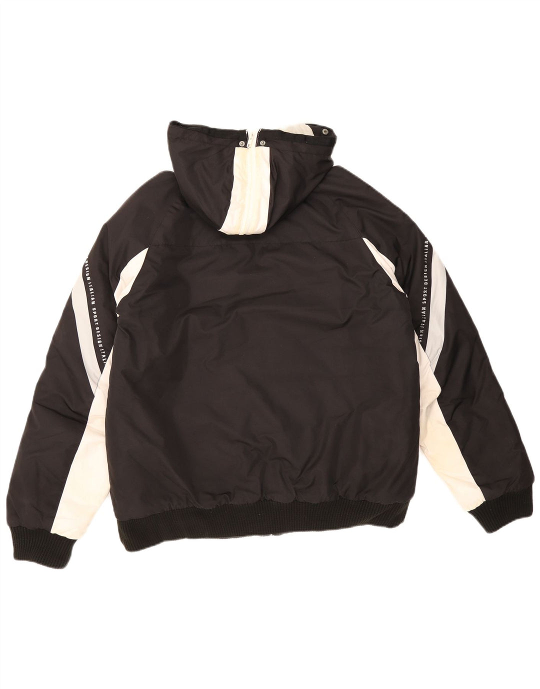 Lotto wattierte Herrenjacke mit Kapuze, UK 40, Größe L, Schwarz, Colourblock-Polyester
