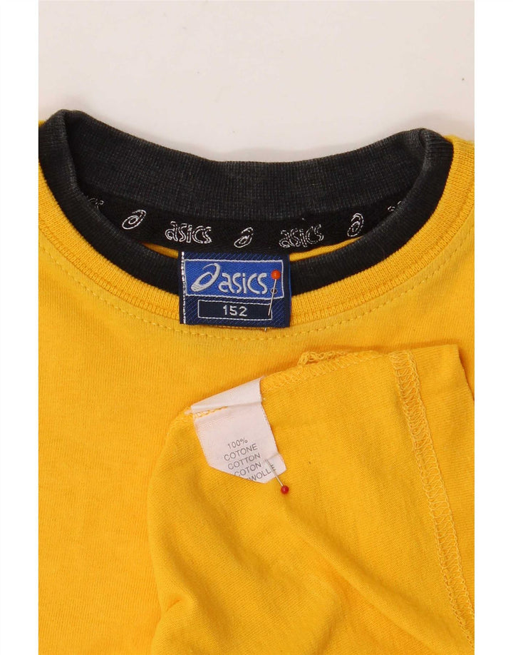 Asics T-Shirt-Oberteil für Jungen, 11–12 Jahre, gelbe Baumwolle