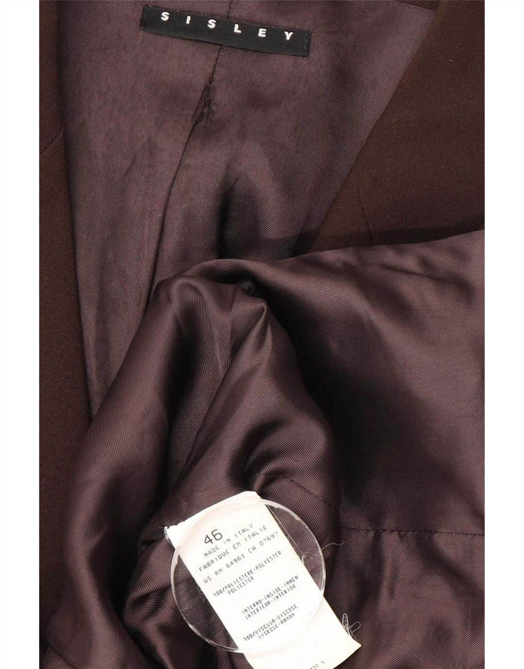 Sisley Herren-Blazer mit 4 Knöpfen, IT 46, klein, braun, Polyester