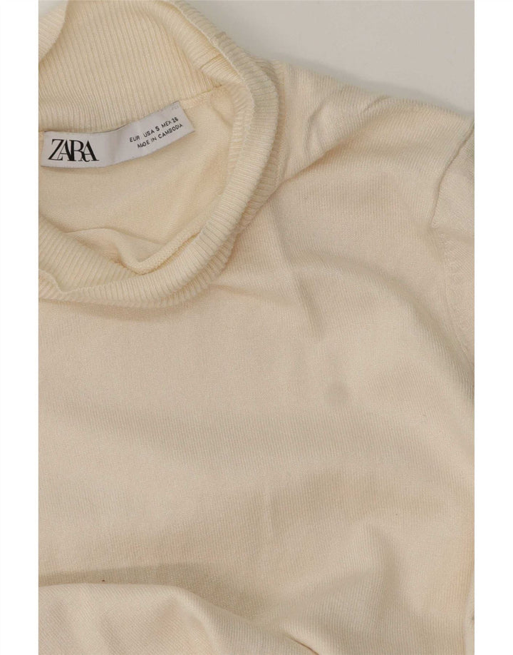 Rollkragenpullover für Damen von Zara, Gr. 10, Beige