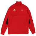 Adidas Herren Graphic Zip Neck Pullover Trainingsanzug Top Mittelrotes Polyester