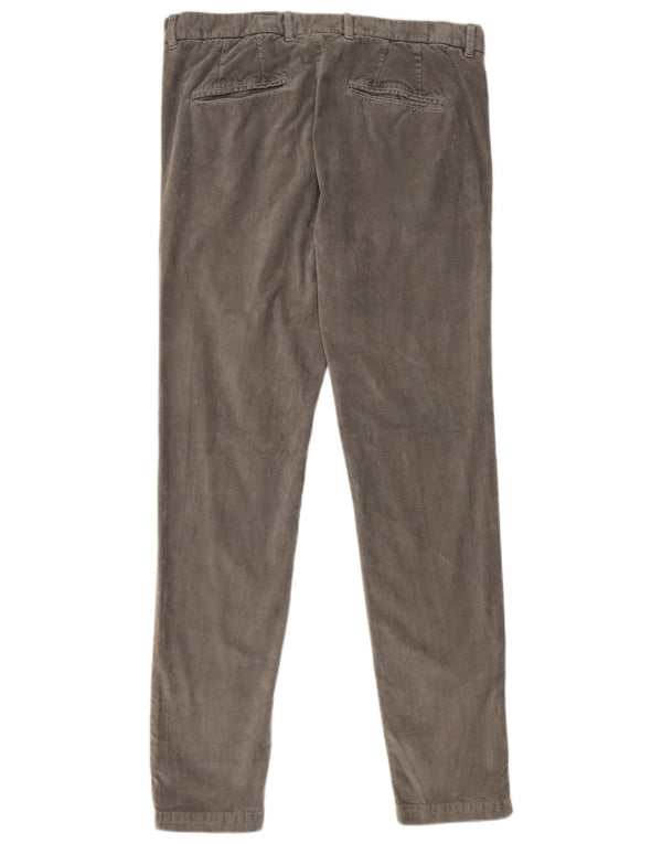 Benetton Damen Skinny Cordhose IT 48 XL W34 L31 Graue Baumwolle