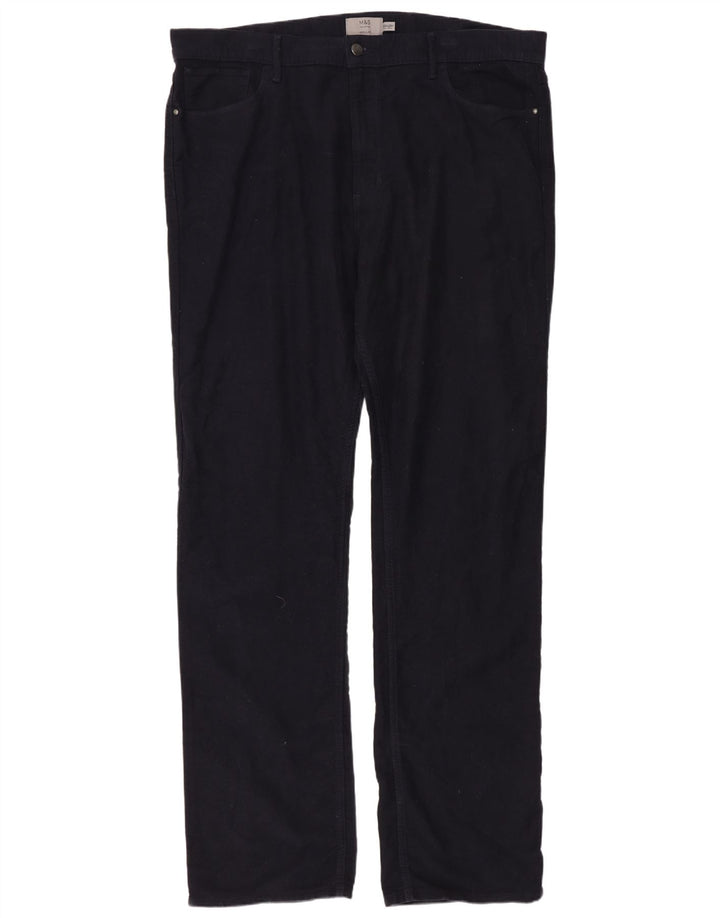 MARKS & SPENCER Herren-Jeans mit normaler Passform, gerade Passform, Breite 40, Länge 35, Marineblau, Baumwolle