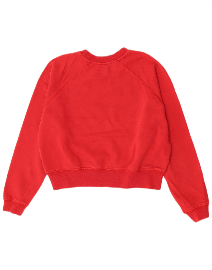 Guess Damen Crop Graphic Sweatshirt Pullover UK 16 Large Rot