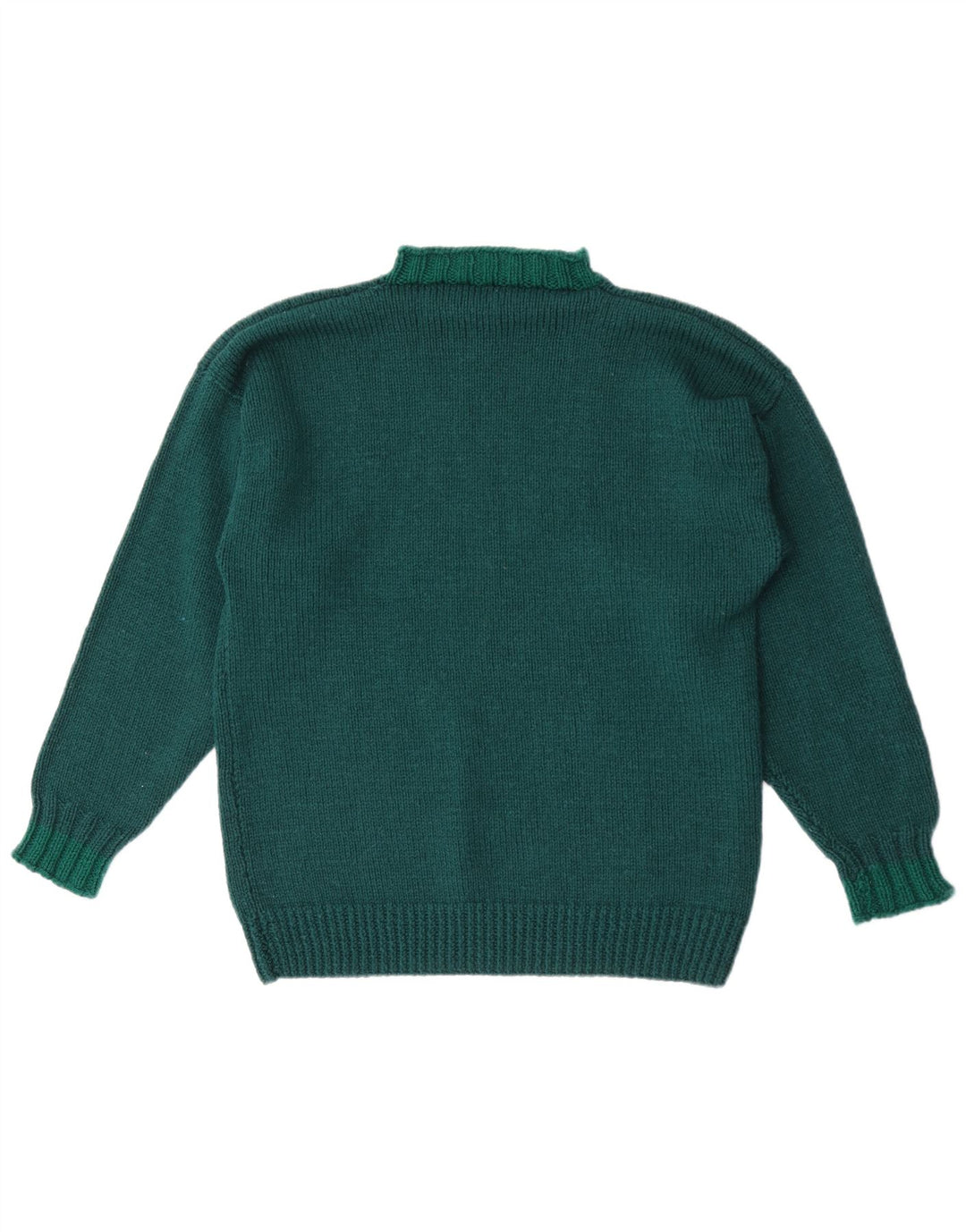 Vintage Herren Rollkragenpullover Pullover mittelgrün geometrisch