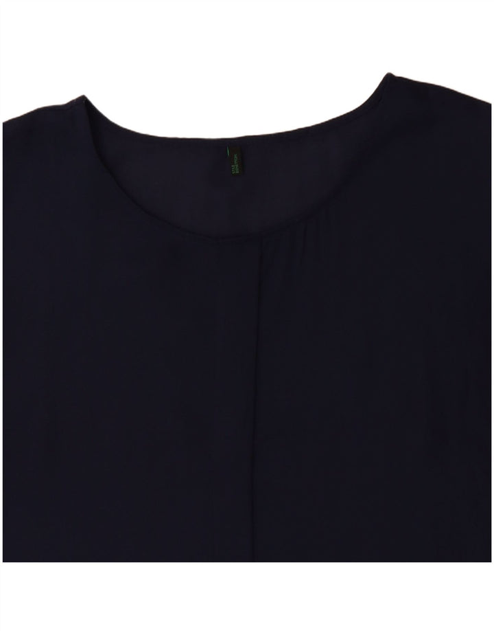 BENETTON Damen Tunikakleid UK 14 Mittel Marineblau