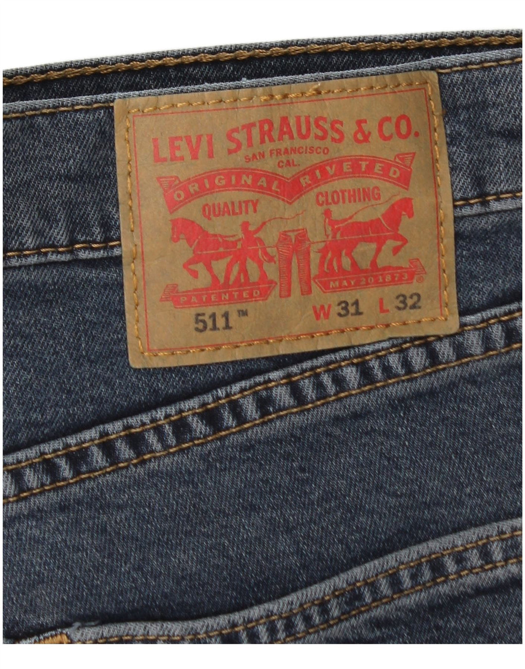 LEVI'S Herren 511 Slim Jeans W31 L32 Blaue Baumwolle