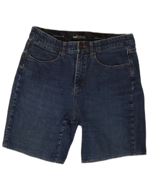 LEE Damen-Jeansshorts mit bequemer Passform und hoher Taille, US 10, Größe L, W28, blaue Baumwolle