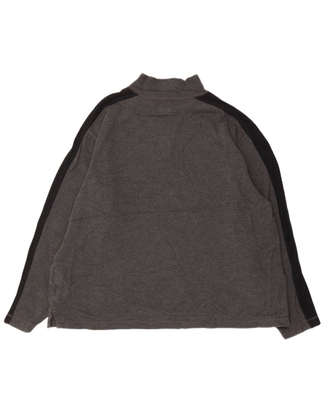 EDDIE BAUER Herren-Sweatshirt mit Reißverschluss am Hals, groß, graue Farbblock-Baumwolle