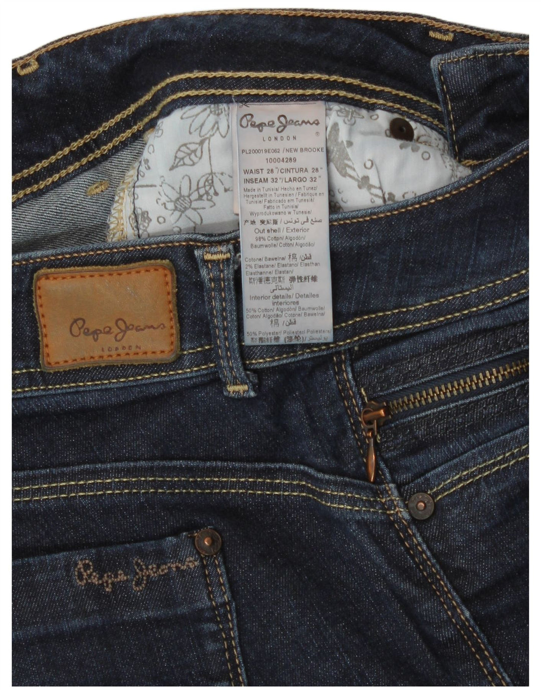 PEPE Jeans Damen Slim Jeans W28 L32 Blaue Baumwolle