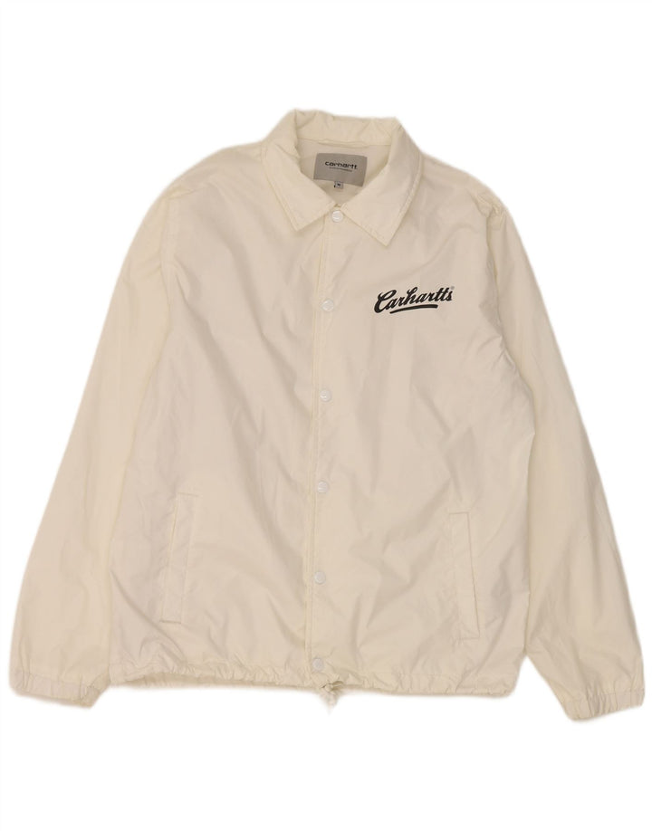 Carhartt Herren-Regenjacke mit Grafik, UK 38, mittelweißes Nylon