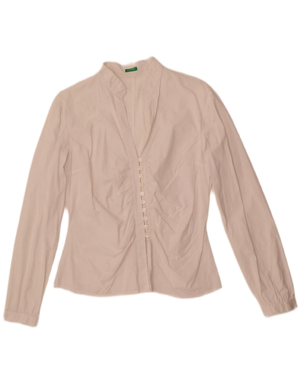 Benetton Damen Hemdbluse UK 16 Large Weiß