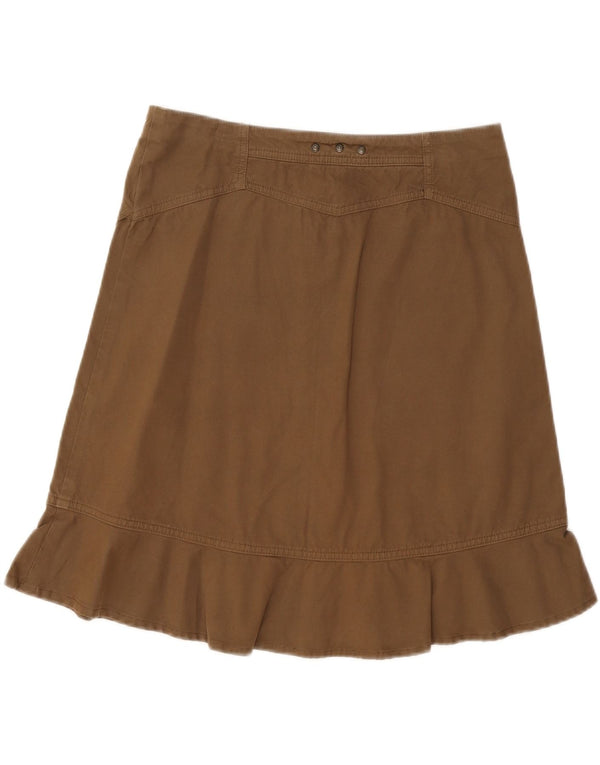 Marlboro Classics Damen Midirock IT 44 Medium W32 Khaki Baumwolle