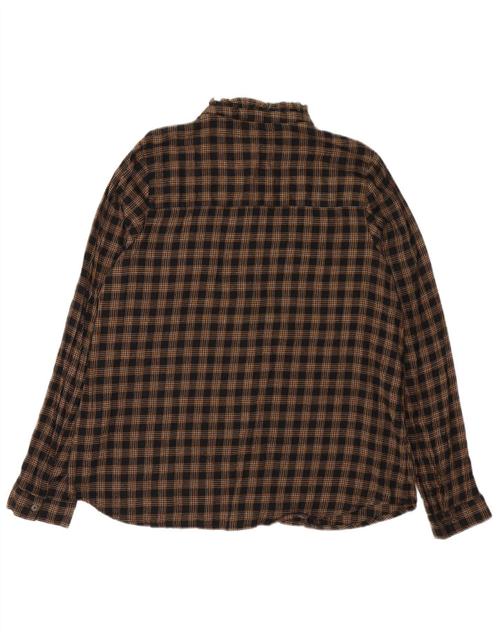 Fat Face Damen-Hemdbluse, UK 12, mittelbraun, kariert, Baumwolle