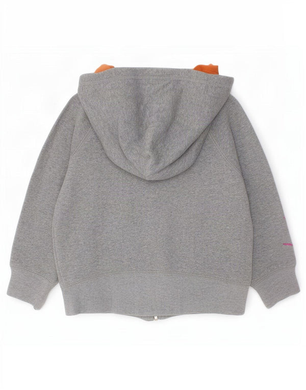 Nike Mädchen-Kapuzenpullover mit grafischem Reißverschluss, 4–5 Jahre, Größe S, Grau, Baumwolle