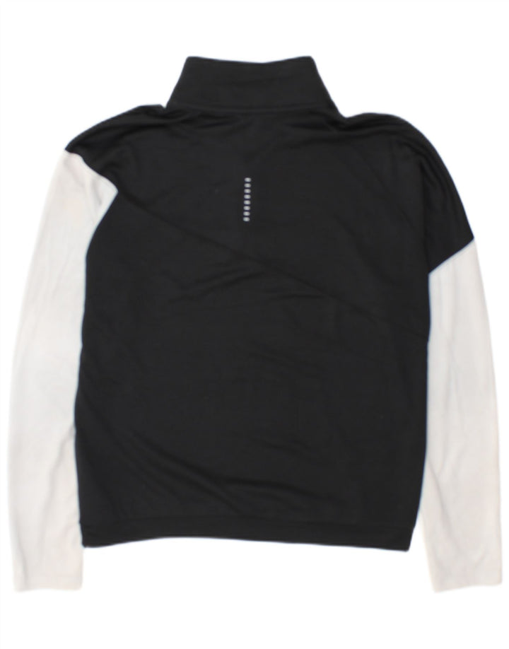 Nike Damen-Pullover-Trainingsanzugoberteil mit Reißverschluss und Halsausschnitt, UK 14, Mittelschwarz, Farbblock