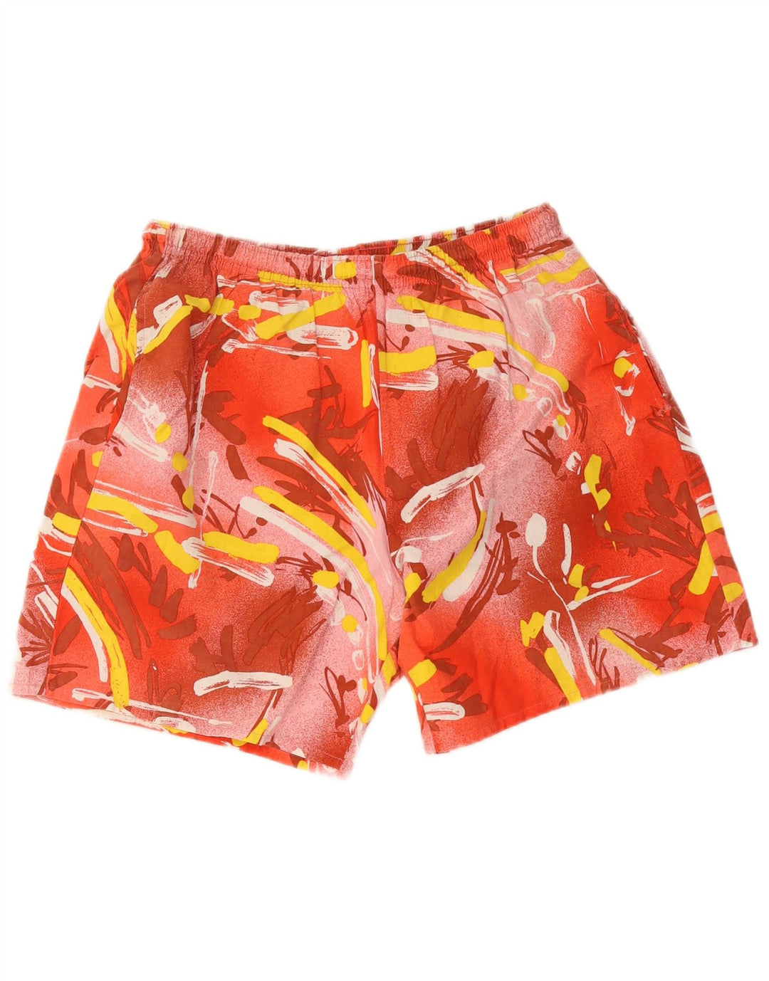 Vintage Herren Badeshorts mit abstraktem Muster IT 52 XL Rote Baumwolle