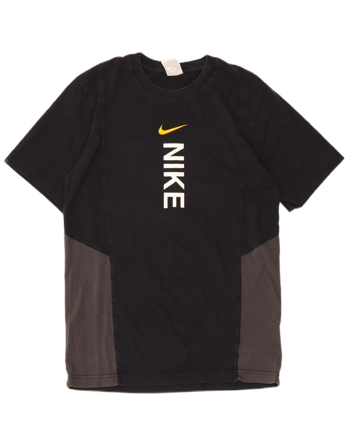 NIKE Herren-T-Shirt mit Grafik, Größe S, Schwarz, Colourblock-Baumwolle