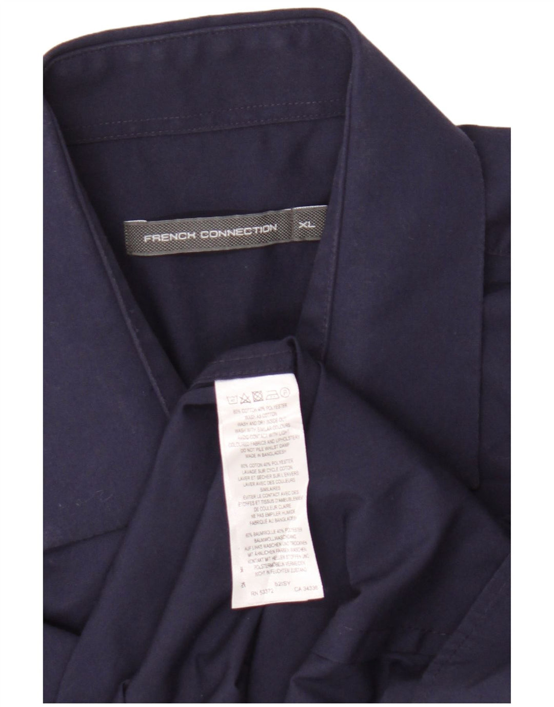 French Connection Herrenhemd XL Marineblau aus Baumwolle